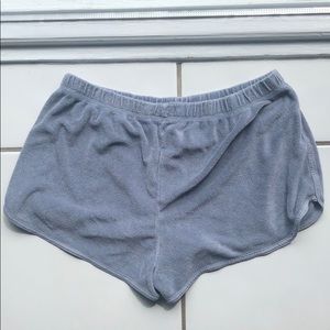 top shop light navy - dark grey towel shorts